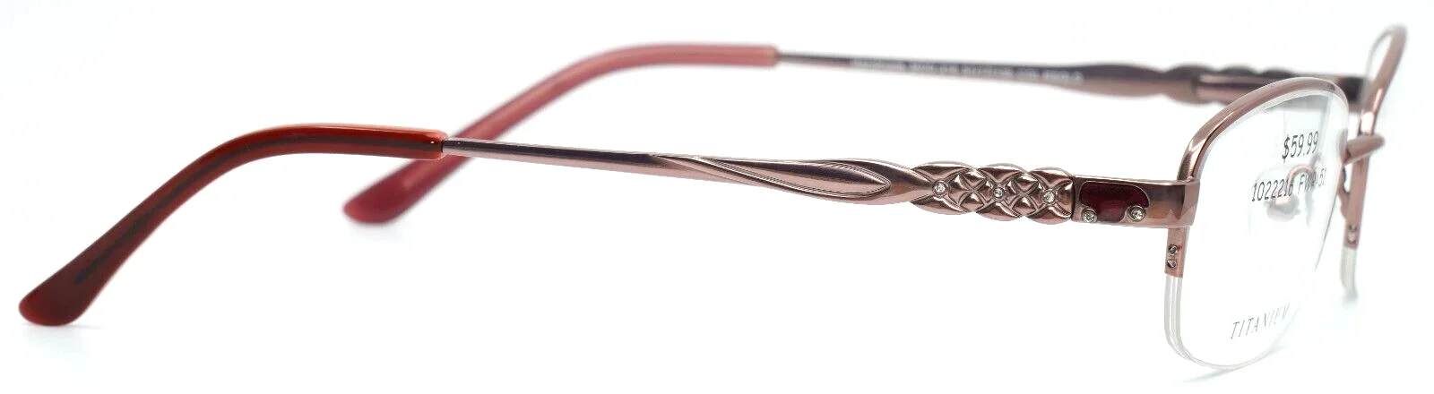 SAKI 318 RSGLD Rose Gold Womens Oval Half Rim Eyeglasses 51-17-135 4
