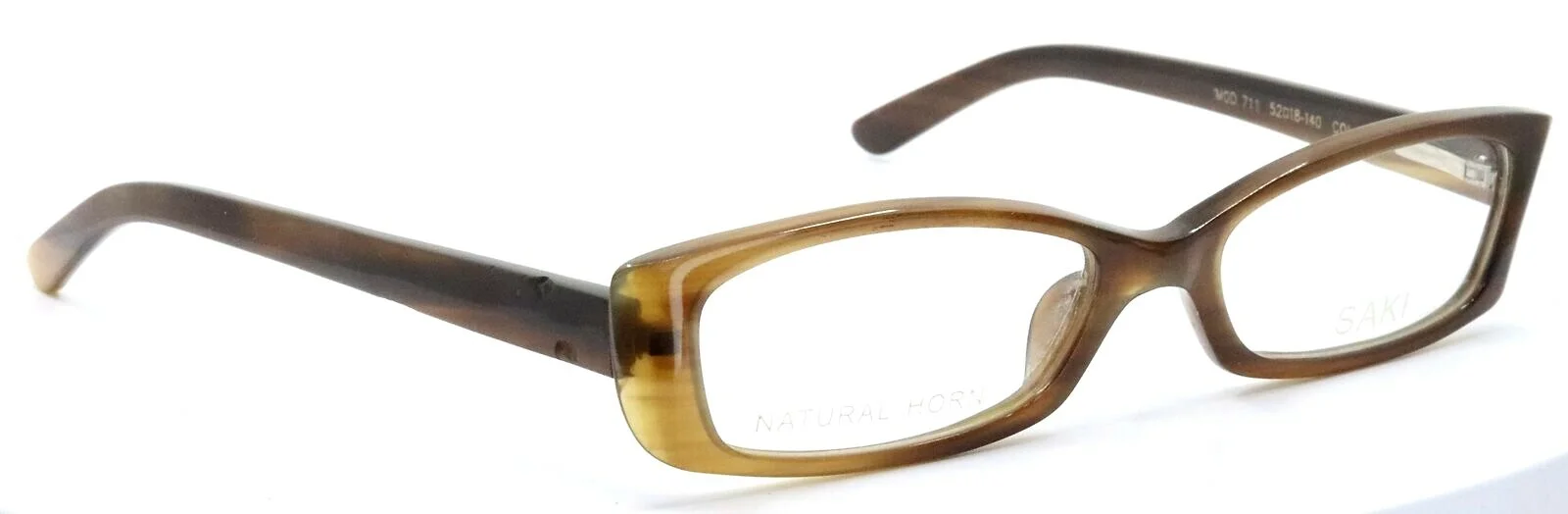SAKI by MODO 711 Brown Natural Horn Eyeglasses Frames 52-18-140 Japan 3