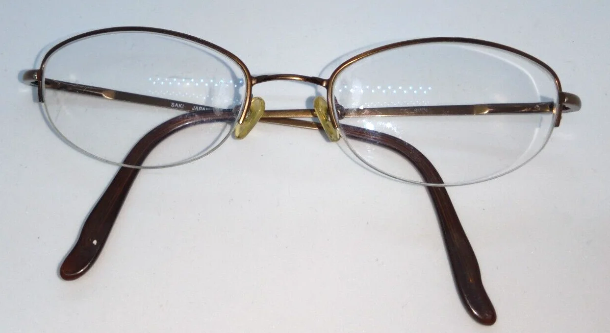 Saki Eyeglass Frames Brown Japan 1/2 Rim 4