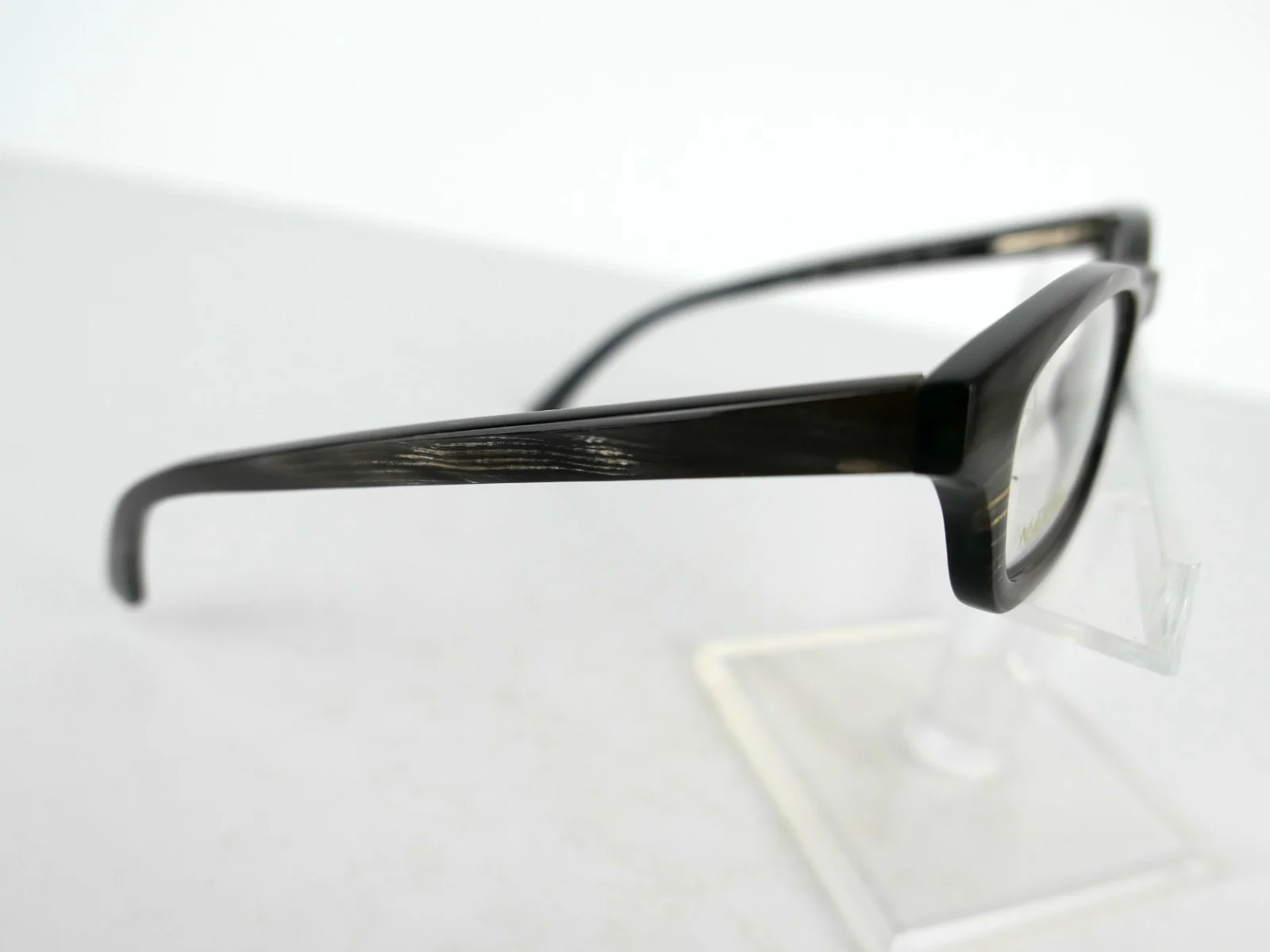 Saki Mod. 682 (BLK) Black Natural Horn 50 x 19 140 mm Eyeglass Frames 2