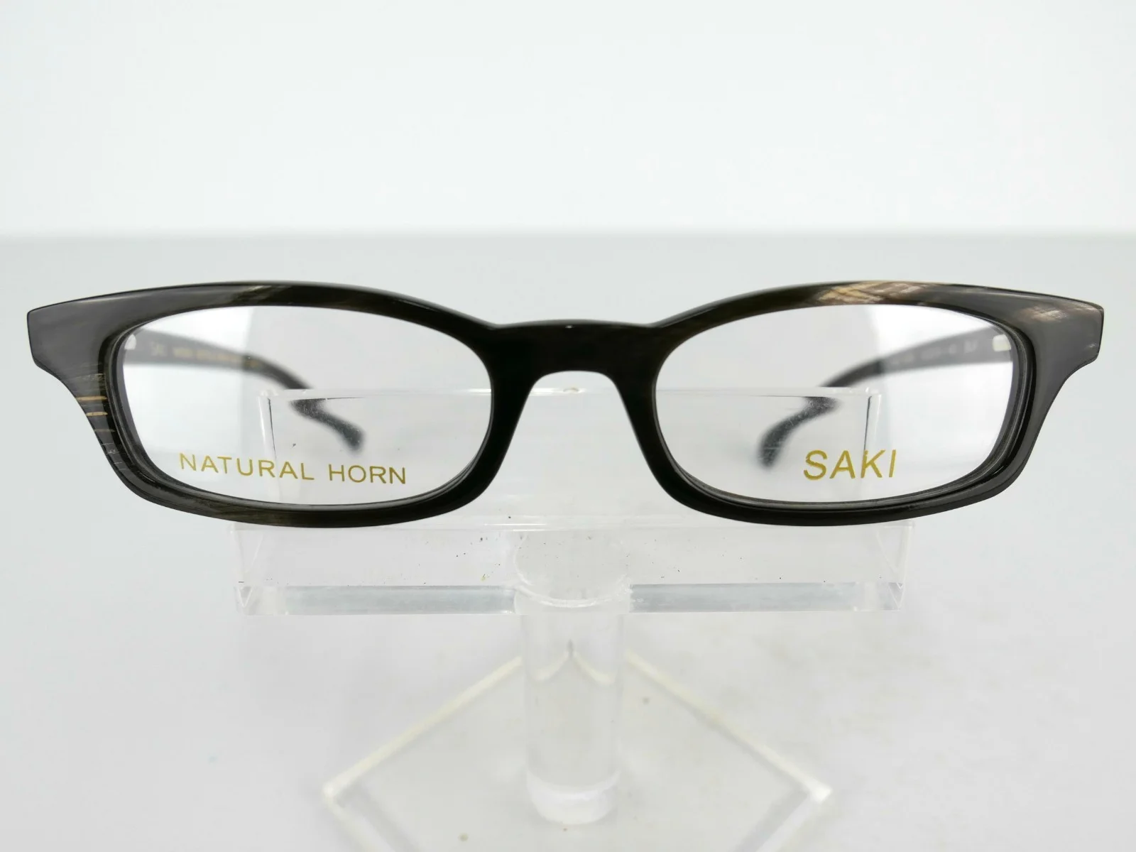 Saki Mod. 682 (BLK) Black Natural Horn 50 x 19 140 mm Eyeglass Frames 3