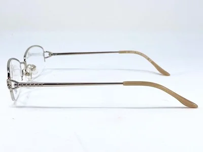 SAKS FIFTH AVENUE 221 Silver/ Beige Half Rim Womens Eyeglasses Frame 51-17-130 3