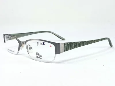 SAKS FIFTH AVENUE 232 Silver/ Green Half Rim Womens Eyeglasses Frame 51-17-135 2