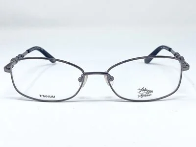 SAKS FIFTH AVENUE 283/T Silver/ Black Titanium Womens Eyeglasses Frame 53-16-130