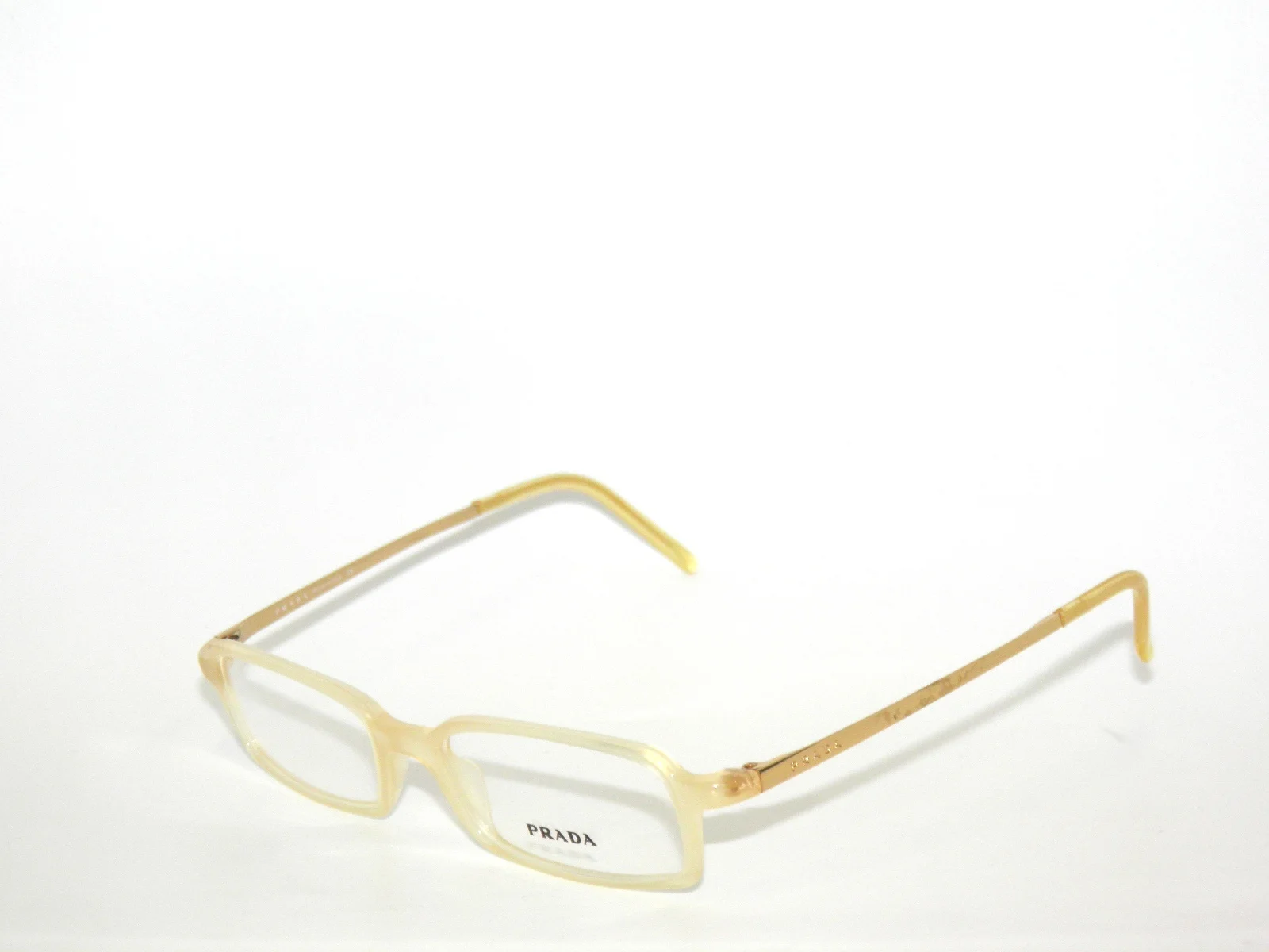 SALE! PRADA VPR 13E 13 IVORY-GOLD 7AV-1O1 EYEGLASSES 49
