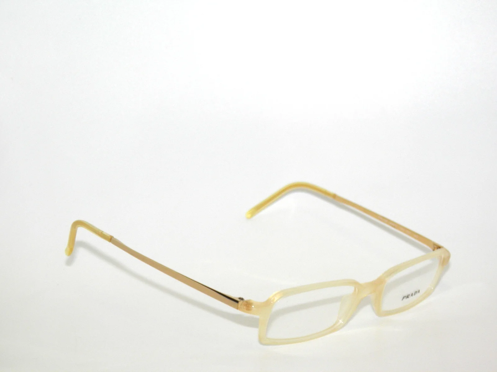 SALE! PRADA VPR 13E 13 IVORY-GOLD 7AV-1O1 EYEGLASSES 49 3