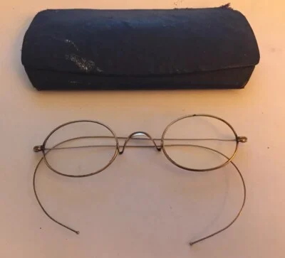 SALE Small Antique Eyeglasses Gold Filled Rims Cable Temple Vintage Frames 4
