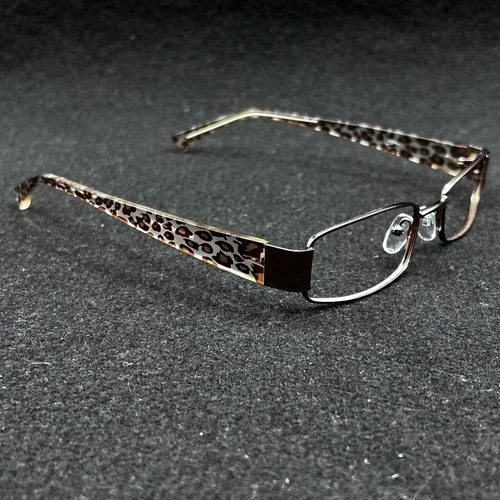 Salsa SA2009 BR Eyeglasses Frame Animal Print Gold Rectangular 50-18-140 EUC 3