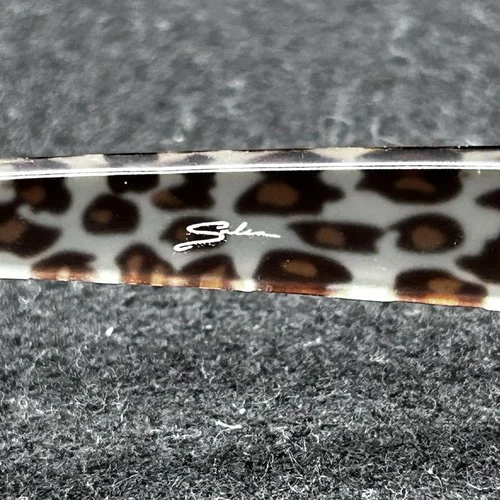 Salsa SA2009 BR Eyeglasses Frame Animal Print Gold Rectangular 50-18-140 EUC 4