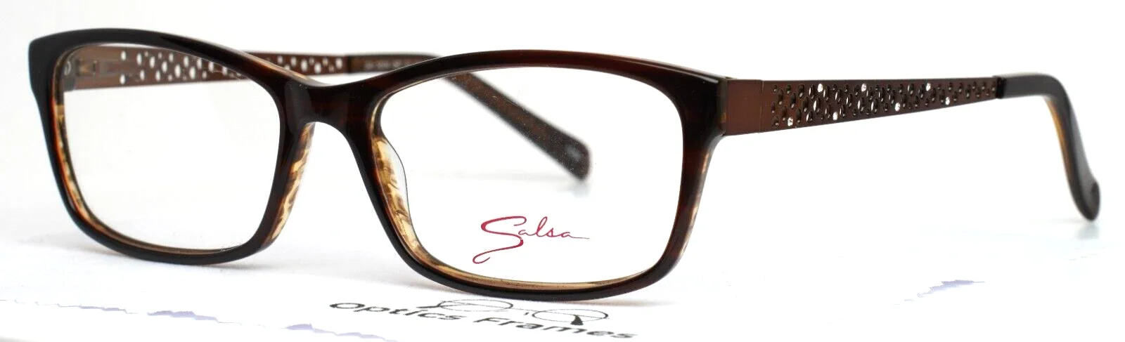 SALSA SA5004 BR Brown Womens Rectangle Full Rim Eyeglasses 52-15-135 B:32