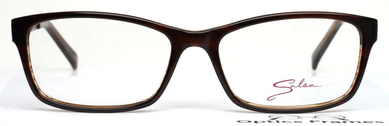 SALSA SA5004 BR Brown Womens Rectangle Full Rim Eyeglasses 52-15-135 B:32 2