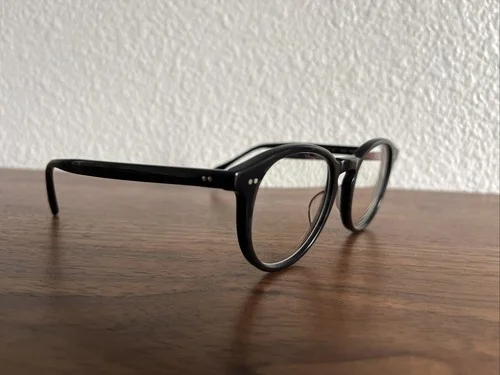 Salt Buck Eyeglasses FRAMES Black 49[]21-148 Clear Round Handmade in Japan