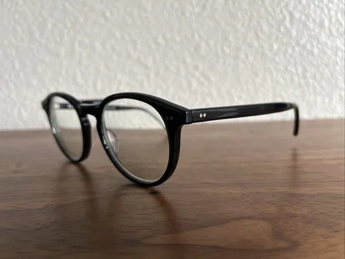 Salt Buck Eyeglasses FRAMES Black 49[]21-148 Clear Round Handmade in Japan 2