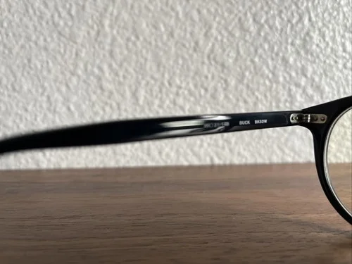 Salt Buck Eyeglasses FRAMES Black 49[]21-148 Clear Round Handmade in Japan 4