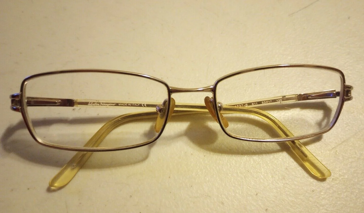 Salvatore Ferragamo Eyeglasses Frames 1737-B 611 Rose Gold Crystals 53-17-135