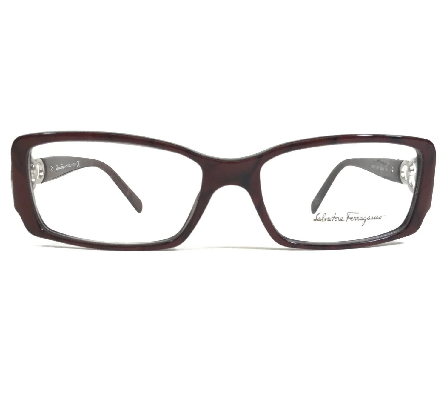 Salvatore Ferragamo Eyeglasses Frames 2638-B 633 Sparkly Red Silver 52-15-135 2