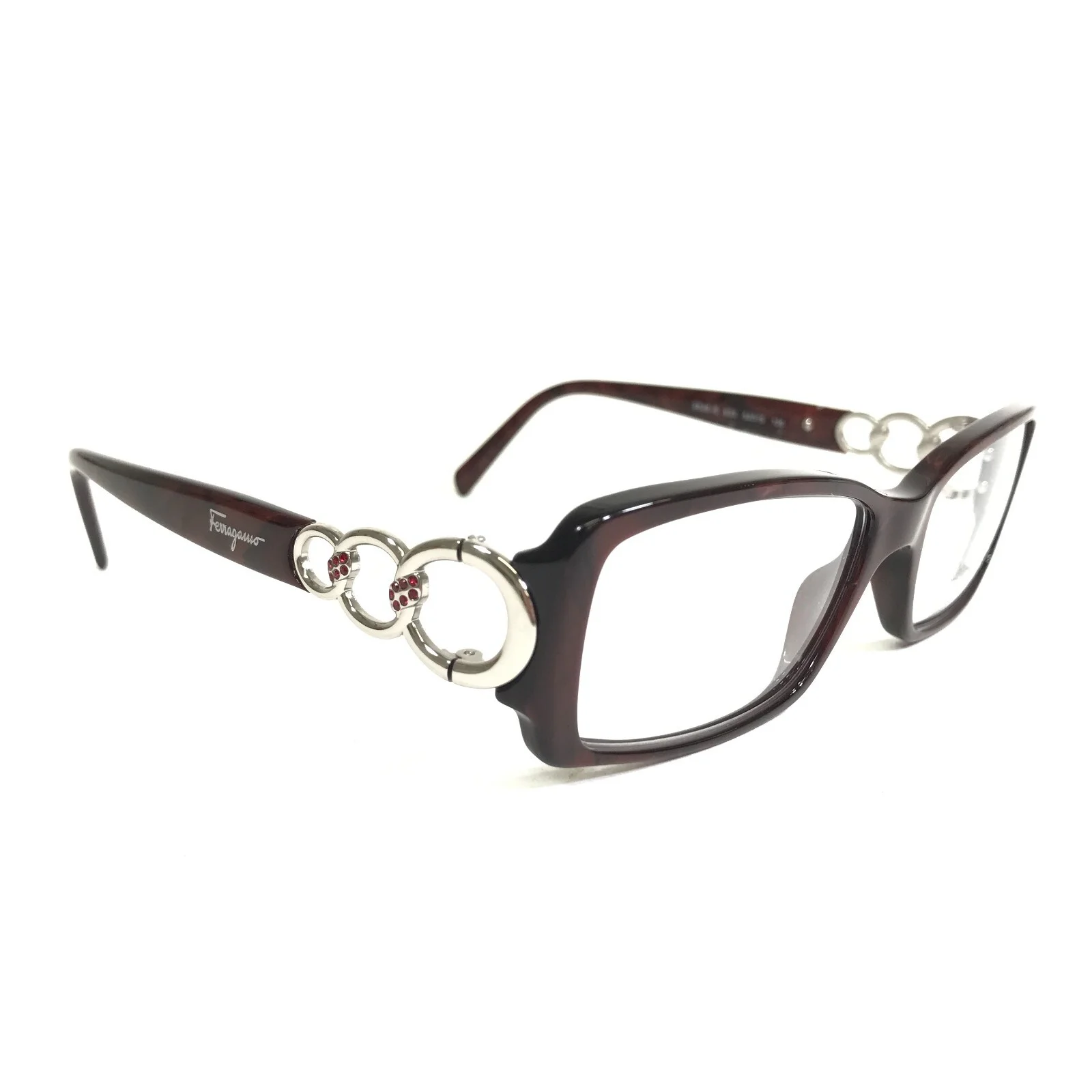 Salvatore Ferragamo Eyeglasses Frames 2638-B 633 Sparkly Red Silver 52-15-135 3
