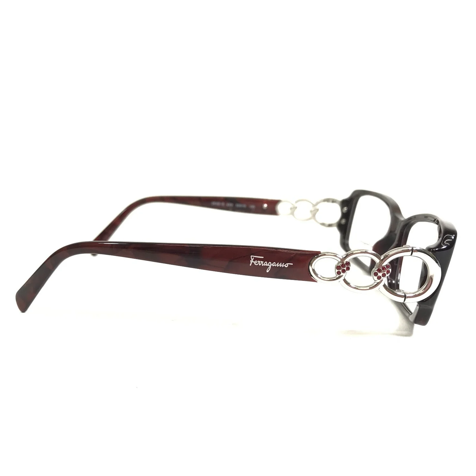Salvatore Ferragamo Eyeglasses Frames 2638-B 633 Sparkly Red Silver 52-15-135 4