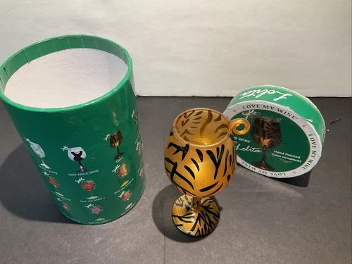 Santa Barbara Design Studio Lolita Holiday Mini WineGlass Ornament, Tiger 3