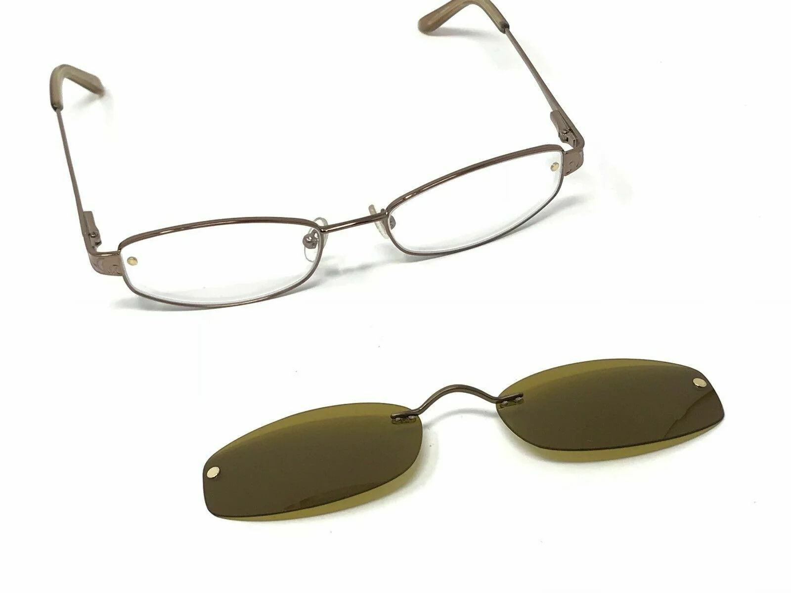 Savvy 310A LBRN Eyeglass Frames With Magnetic Clip On Clipon Sunglasses 52 - 17