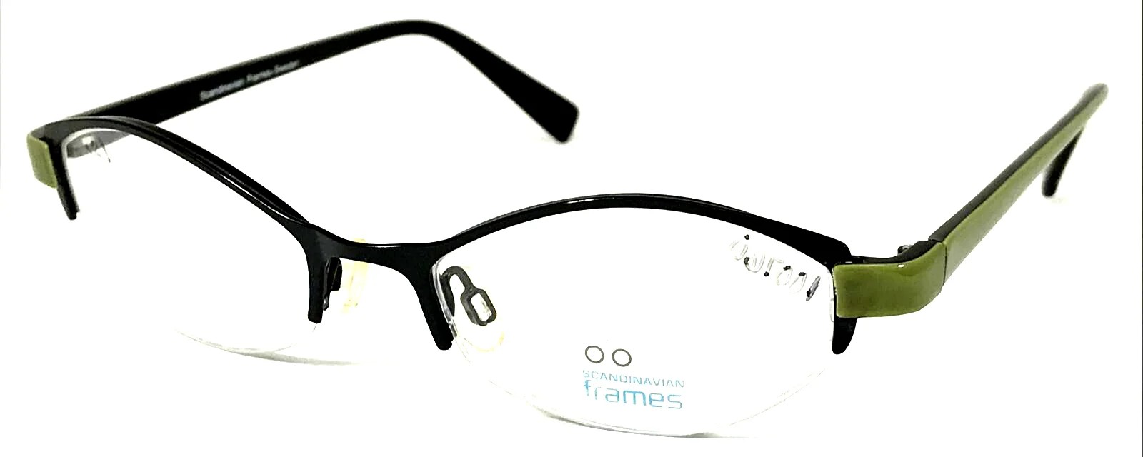 SCANDINAVIAN FRAMES SF-6052 C1 NOS Black/Green Eyeglasses Frame 50-18-135