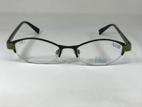 SCANDINAVIAN FRAMES SF-6052 NOS Black/Green Halfrim Eyeglasses Frame 50-18-135 2