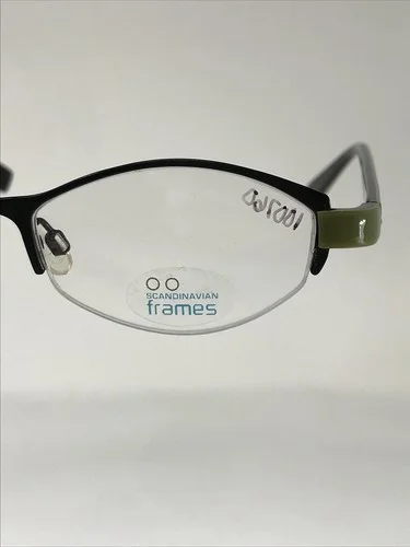 SCANDINAVIAN FRAMES SF-6052 NOS Black/Green Halfrim Eyeglasses Frame 50-18-135 4