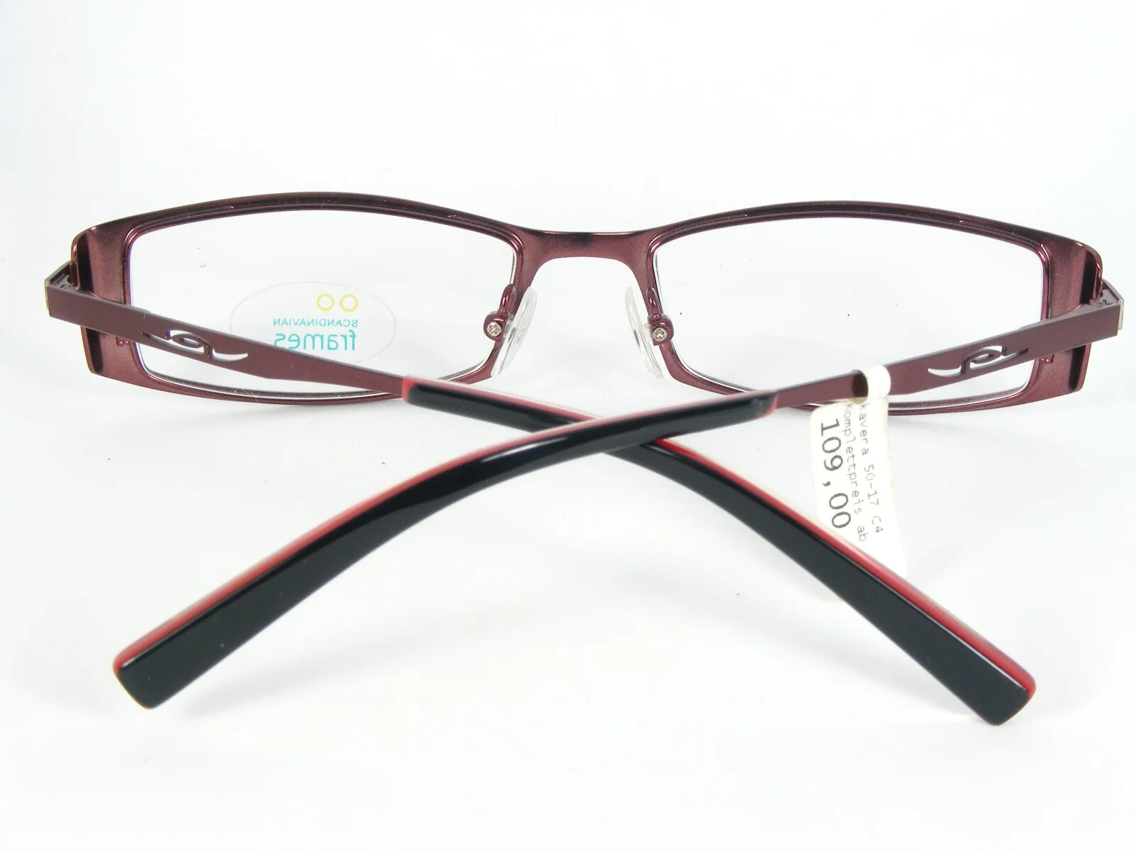 Scandinavian Frames VERA C4 BORDEAUX EYEGLASSES GLASSES METAL FRAME 50-17-135mm 3