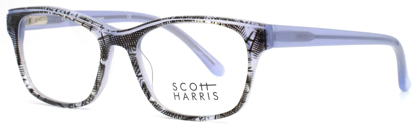 SCOTT HARRIS SH-644 C1 Periwinkle Black Womens Square Eyeglasses 50-16-138 B:36