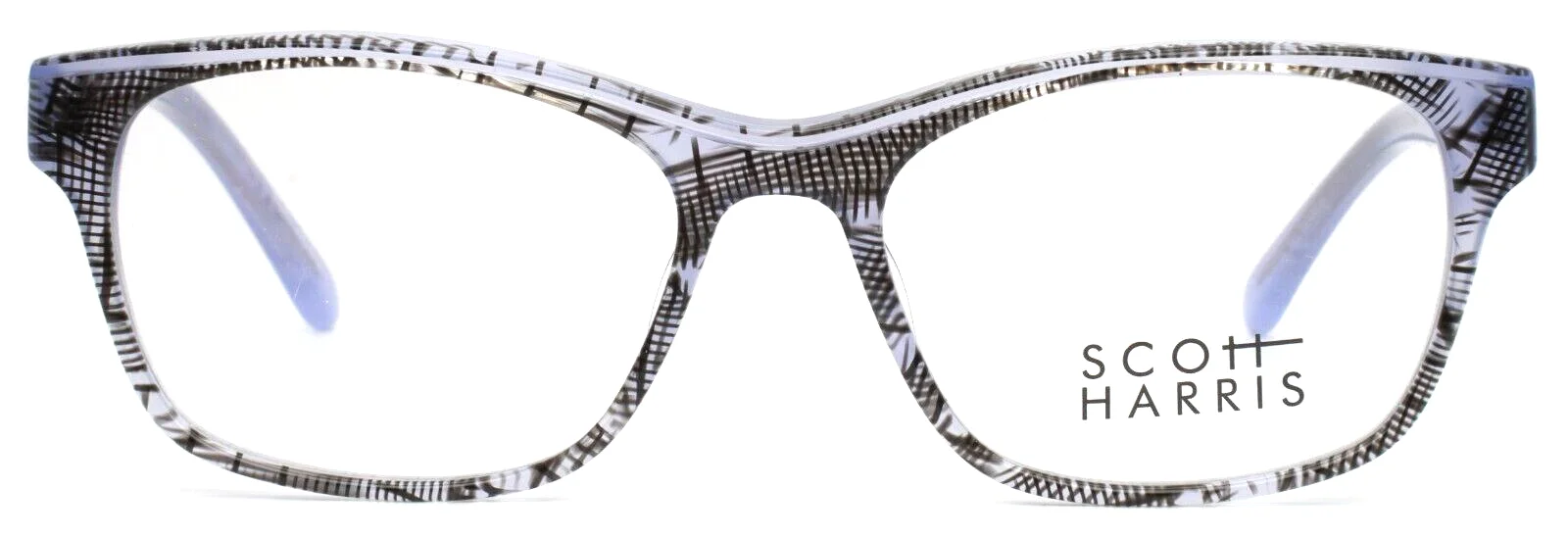 SCOTT HARRIS SH-644 C1 Periwinkle Black Womens Square Eyeglasses 50-16-138 B:36 2