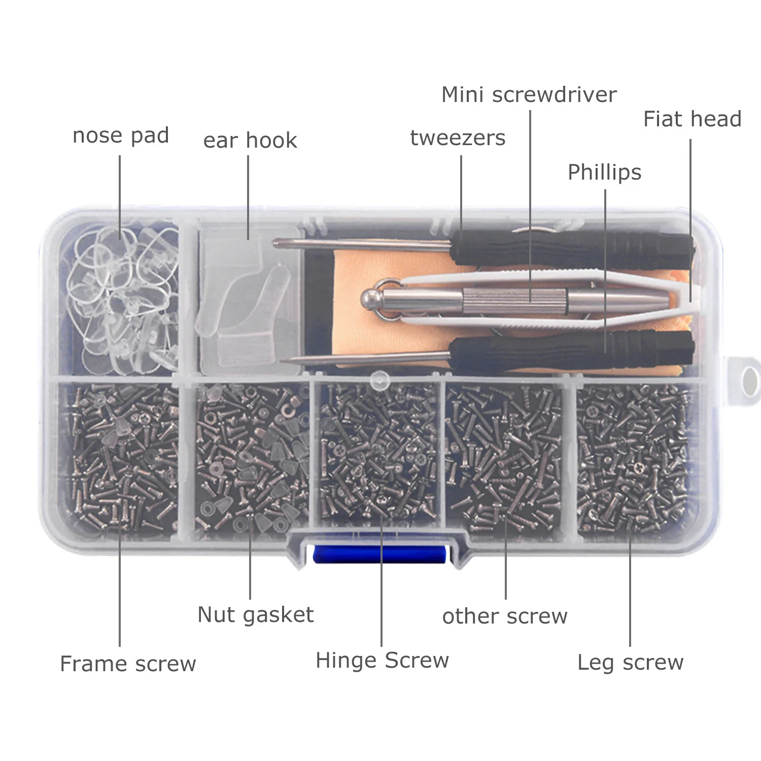 Screw Nut Nose Pad Optical Repair Tool Assorted Kit Set For Eyeglass Sun Glasses 2
