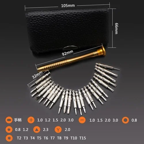 Screwdriver Set 25 Jewelers Watch Jewelry Eyeglass Repair Tools Precision Micro 3