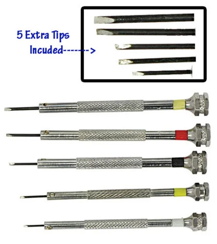 Screwdriver Set 5 pc Jewelers Watch Jewelry Eyeglasses Repair Tools Precision