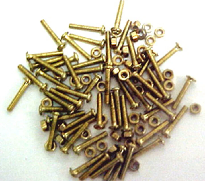 Screws_A Pack of 100 1.4mm Screws with Nuts_Gold_FREE_Shipping