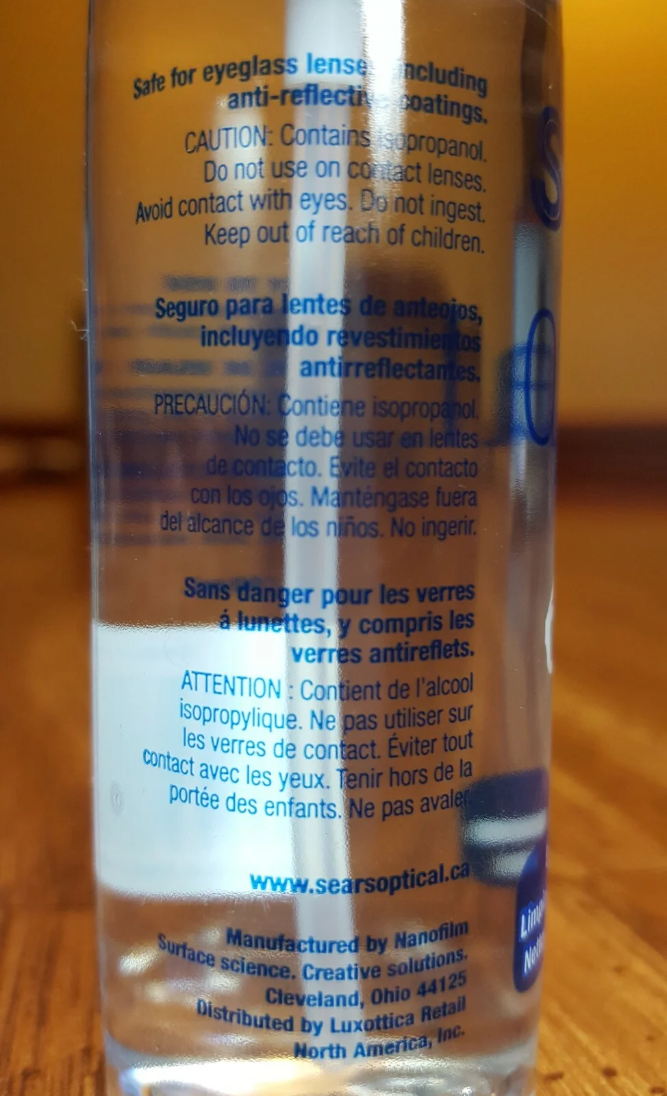 Sears Optical Eyeglass LENS CLEANER - 6oz. - Spray Bottle & Refill, Camera,Phone 4