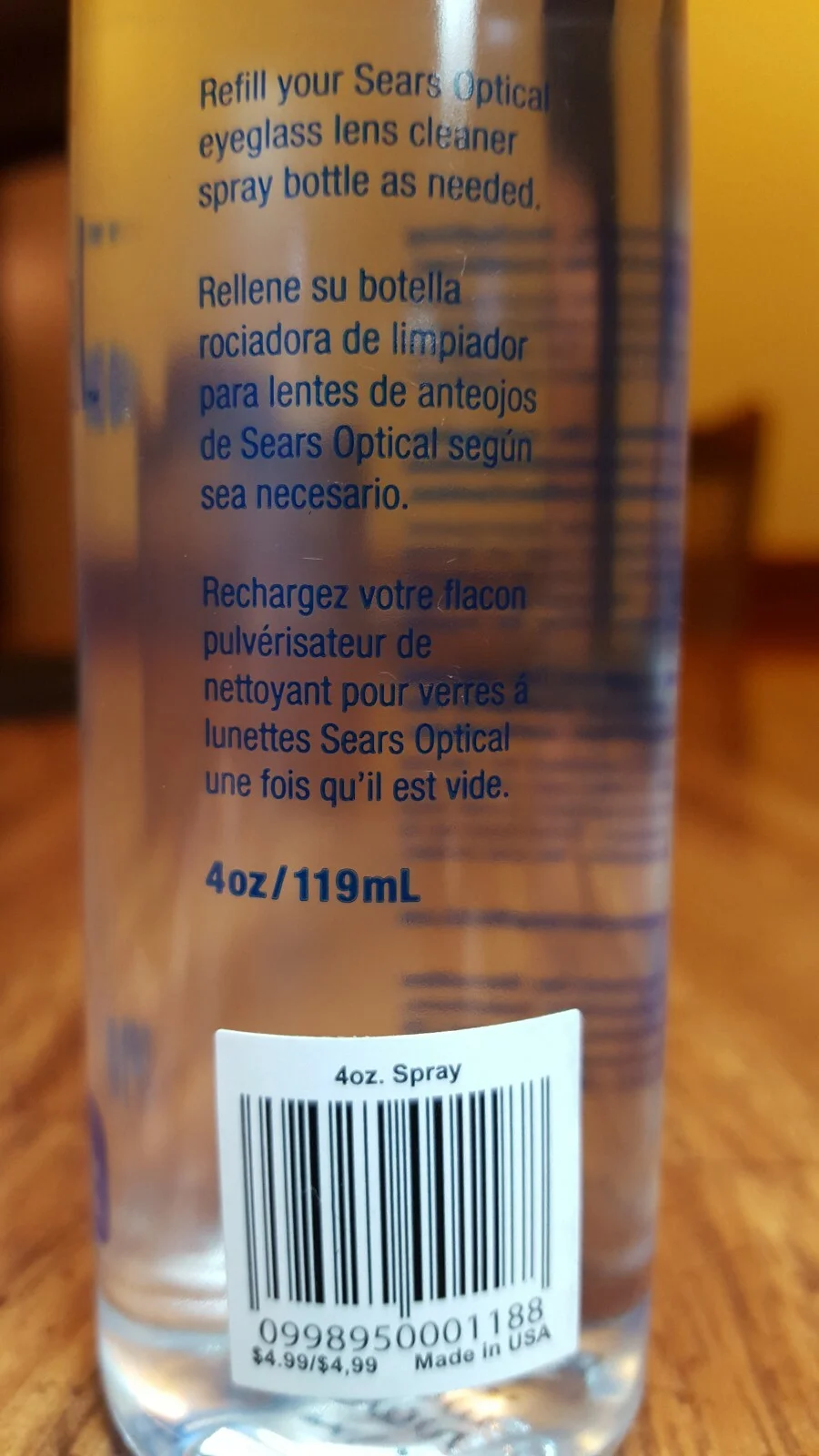 Sears Optical Eyeglass LENS CLEANER, 8oz. - (2) 4oz.Refill Bottles, Camera,Phone 4