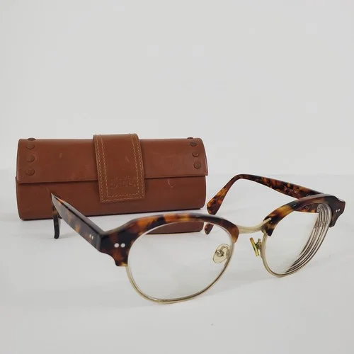 SEE 4855 Eye Glasses And Leather Case Tortoise Shell Prescription Made In Italy