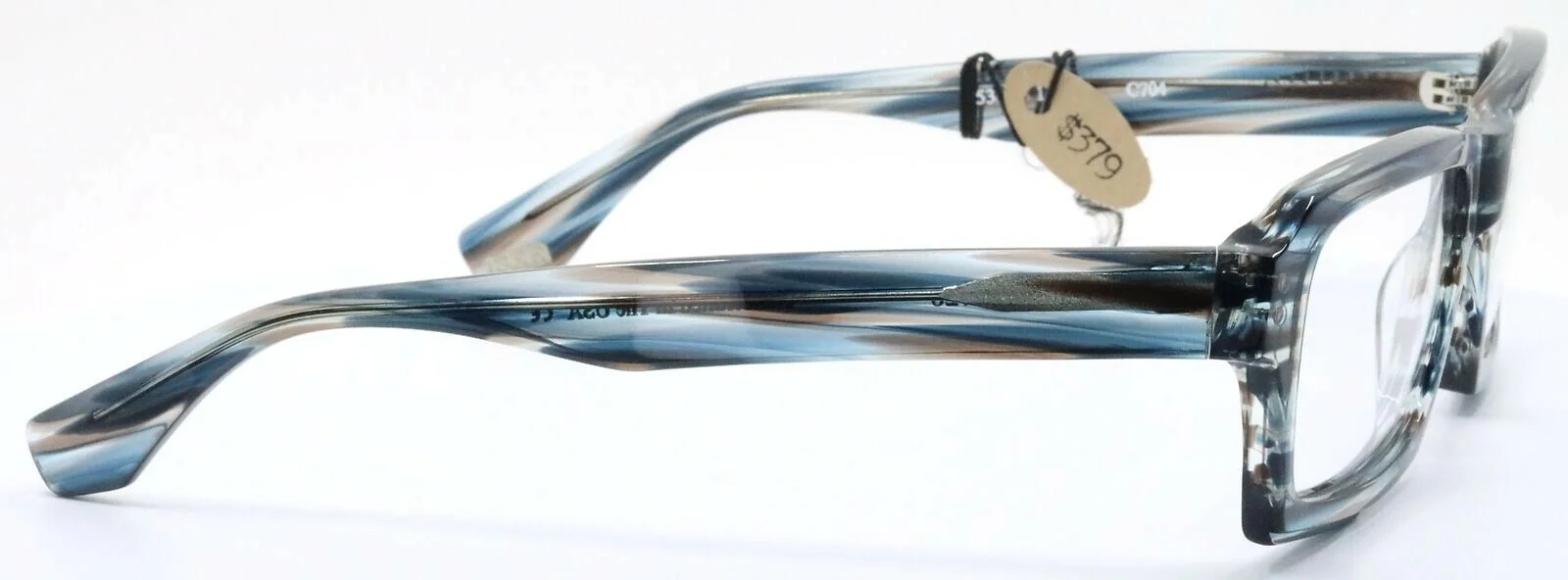 SEE Eyewear 2728 C704 Blue Stripe Handmade in USA Eyeglasses Frames 53-18-145 4