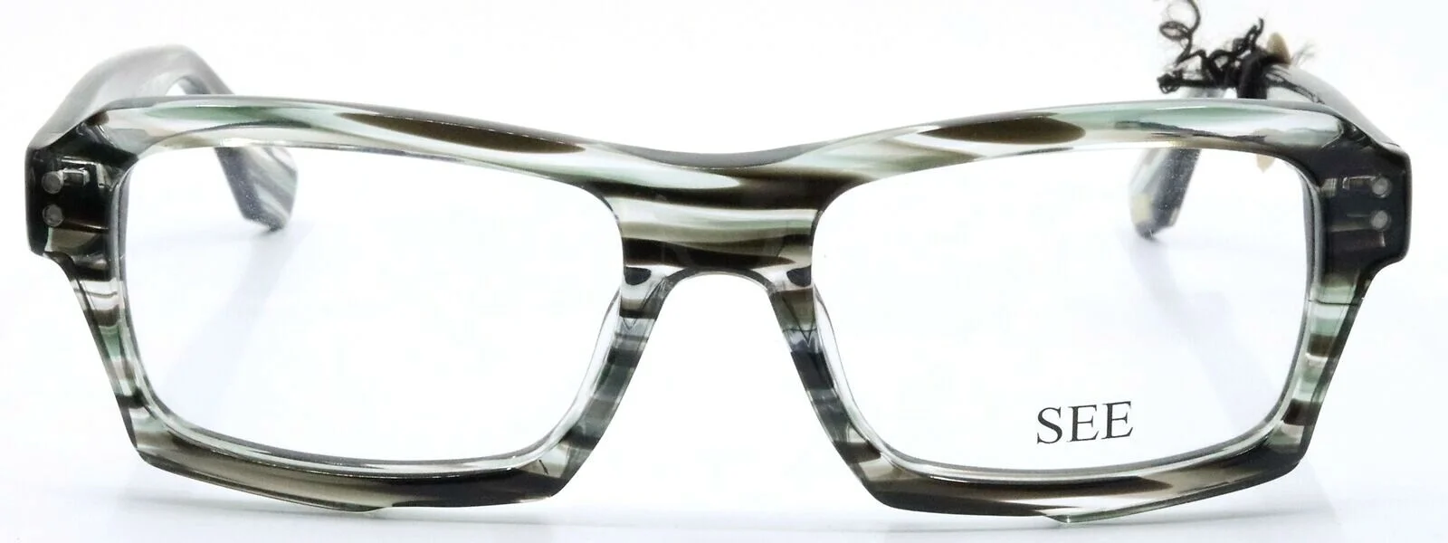 SEE Eyewear 2728 C705 Gray Stripe Rectangular Eyeglasses Frames USA 53-18-145 2