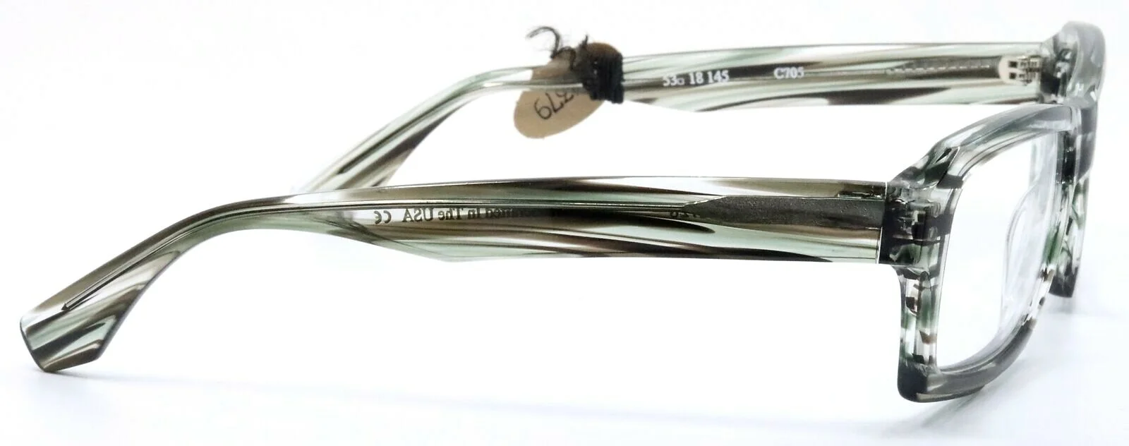 SEE Eyewear 2728 C705 Gray Stripe Rectangular Eyeglasses Frames USA 53-18-145 4