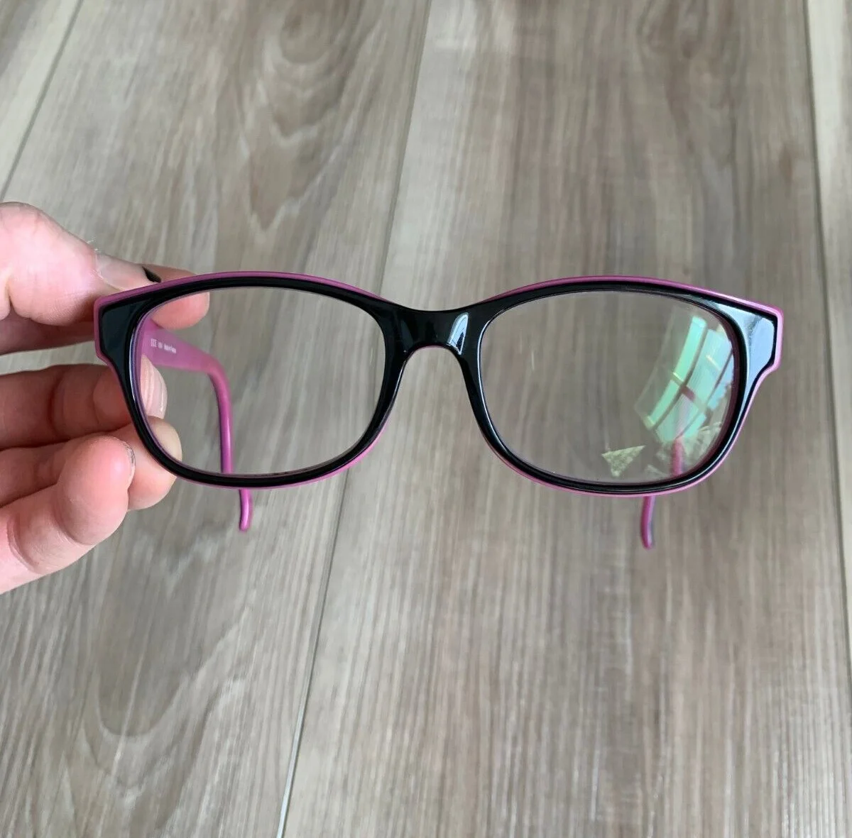 SEE Eyewear Glasses 1094 Made in France / Black & Pink Eyeglasses 3