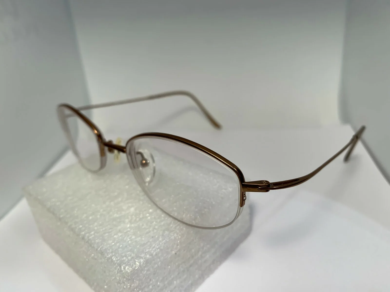 Seiko Eyeglass Frames T114 Brown Titanium Half Rimless Rectangular 50[]20-140