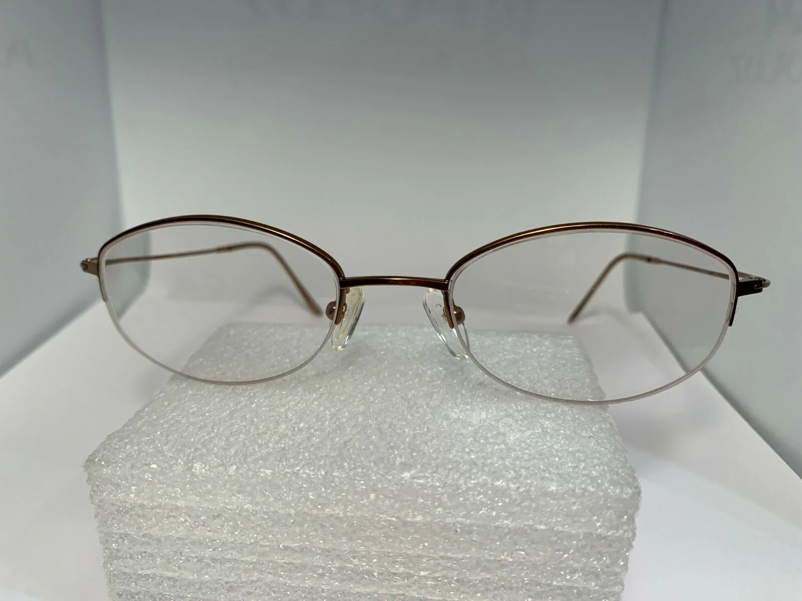Seiko Eyeglass Frames T114 Brown Titanium Half Rimless Rectangular 50[]20-140 2
