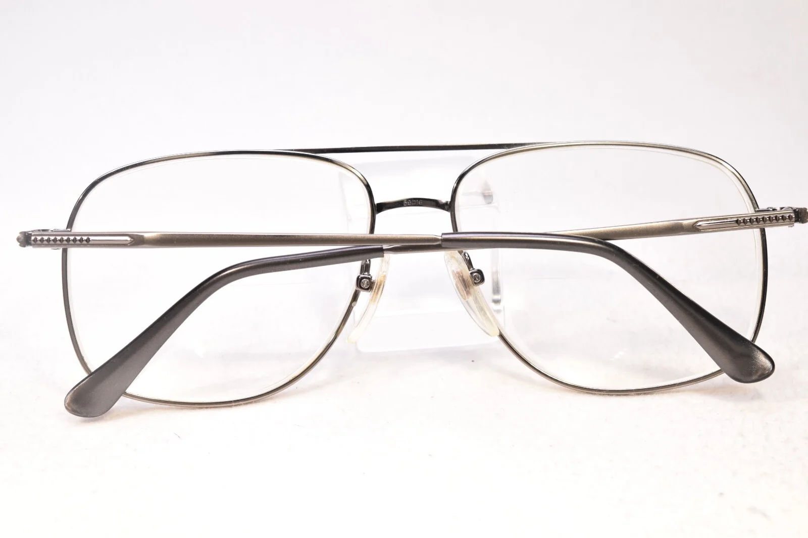 SEIKO T573 TITANIUM AVIATOR EYEGLASS/SUNGLASS FRAMES 59[]16/145 WITH CASE JAPAN 3