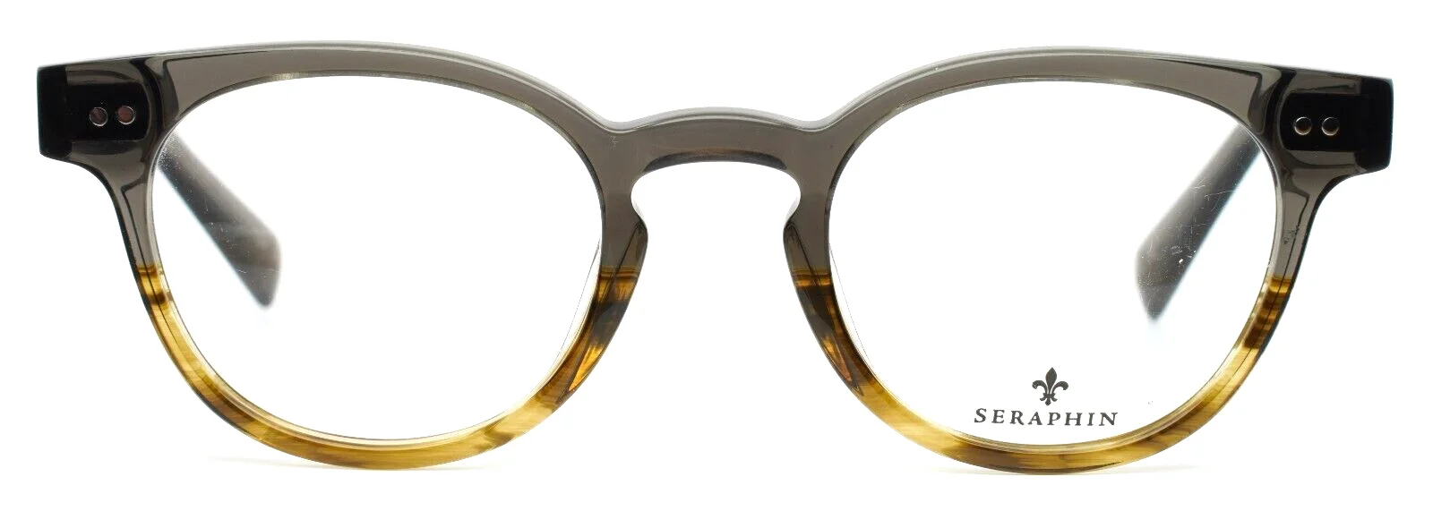 SERAPHIN Beaumont 8097 Graphite Gray/Cedar Womens Round Eyeglasses 48-23-140 2