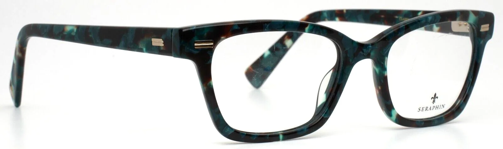 SERAPHIN Claremont 8102 Tortoise Teal Womens Rectangle Eyeglasses 51-19-140 3