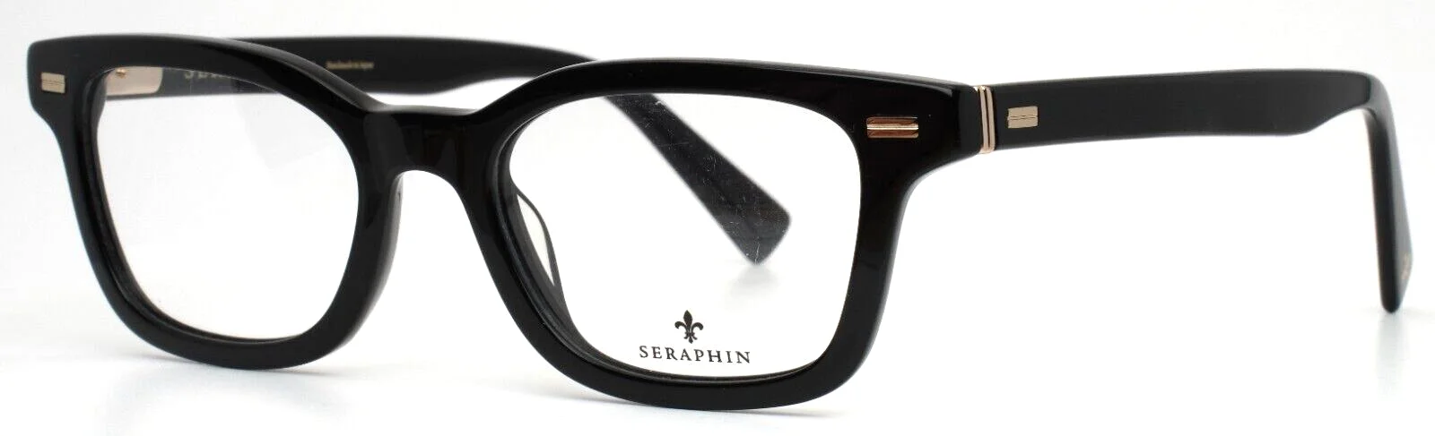 SERAPHIN Faulkner 8523 Black Womens Square Full Rim Eyeglasses 51-20-150 B:36