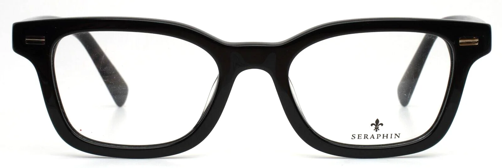 SERAPHIN Faulkner 8523 Black Womens Square Full Rim Eyeglasses 51-20-150 B:36 2
