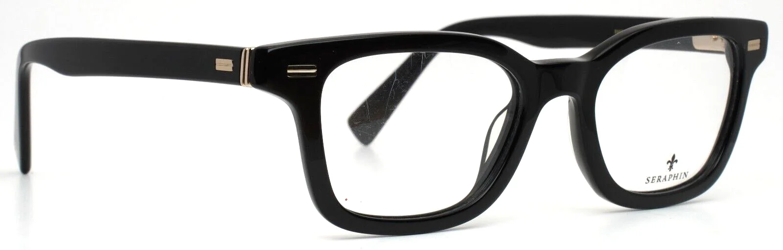 SERAPHIN Faulkner 8523 Black Womens Square Full Rim Eyeglasses 51-20-150 B:36 3