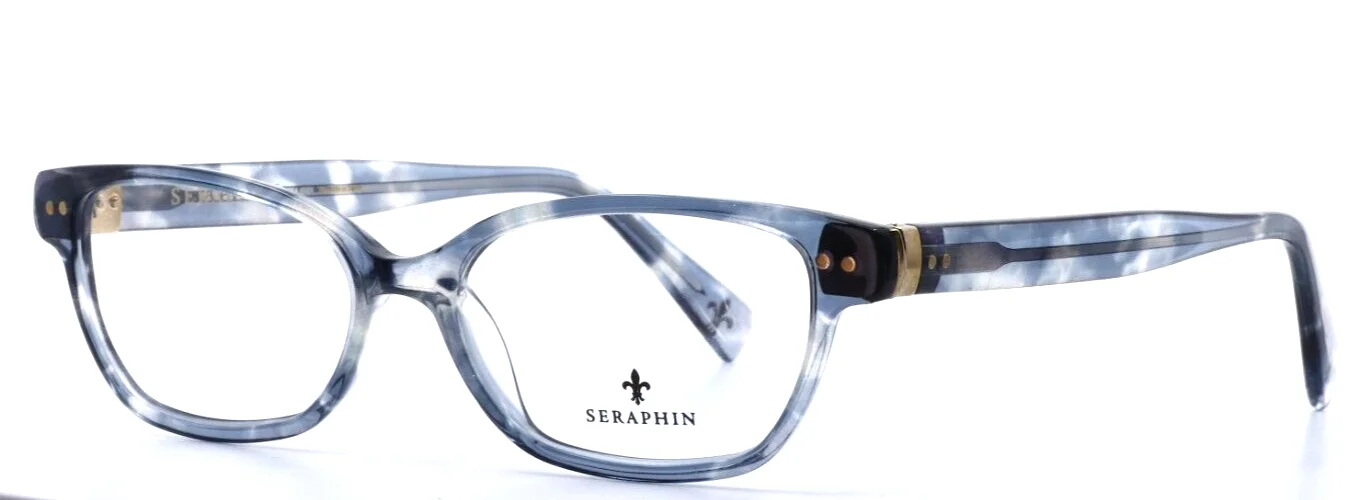 SERAPHIN Kennedy 8175 Riviera Blue Pearl Womens Cat Eye Eyeglasses 51-16-140